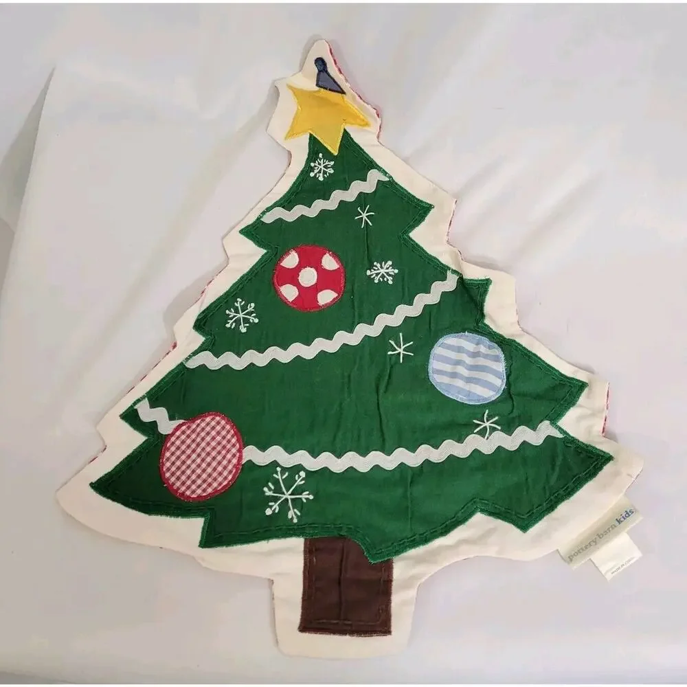 Pottery Barn Kids Set Of 3 Christmas Tree Santa Claus Snowman Cotton Placemats